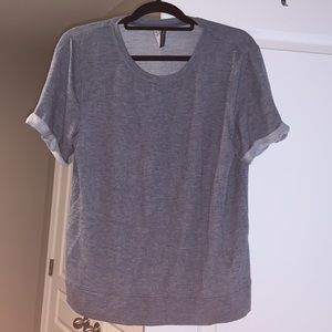 Gray t shirt rolled up sleeves